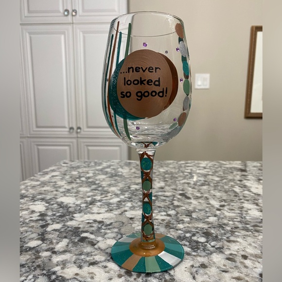 EUC Decorated 40th BIRTHDAY WINE GLASS BY DESIGNS BY LOLITA -USED ONCE - Picture 10 of 11